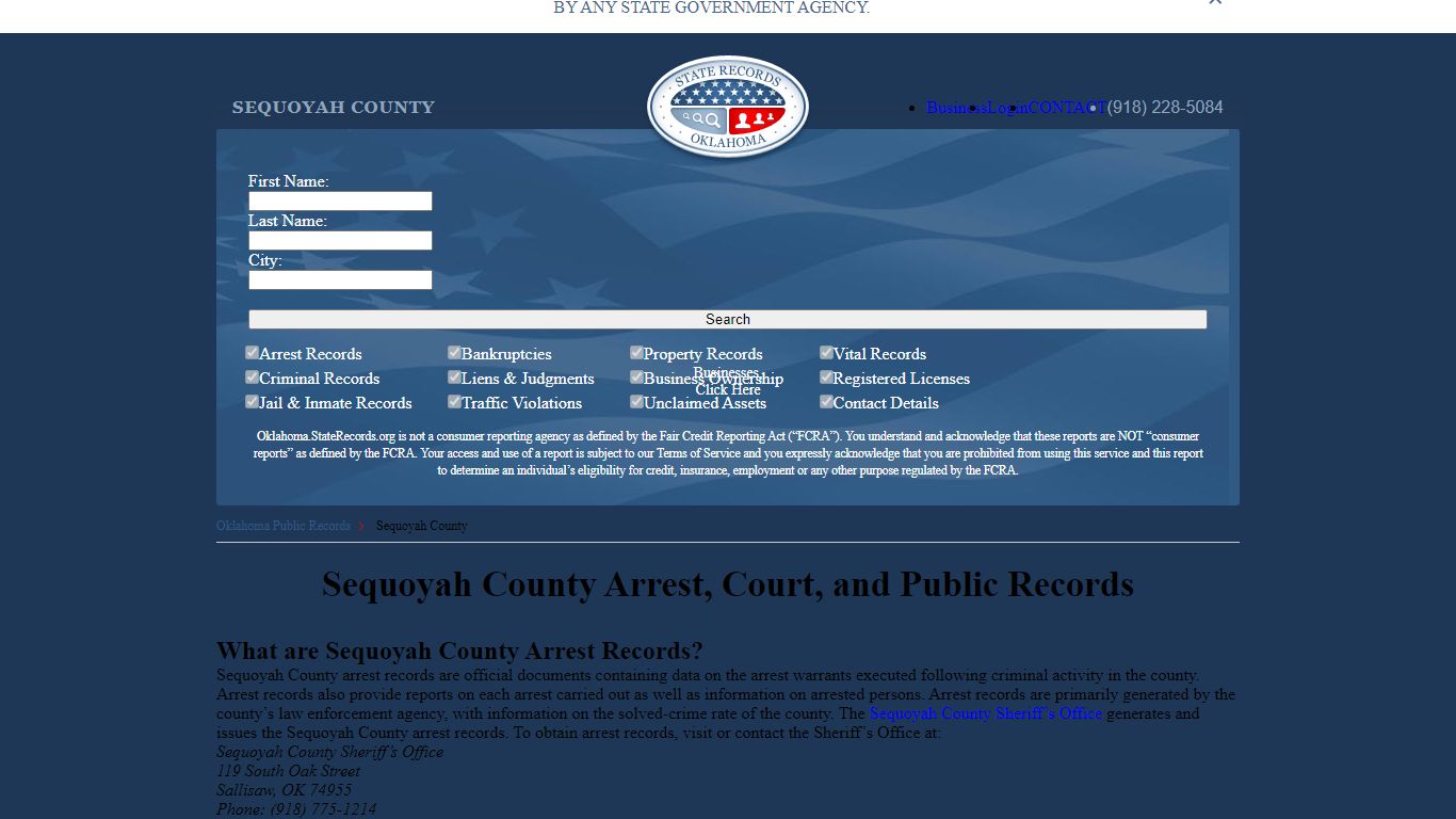 Sequoyah County Arrest, Court, and Public Records